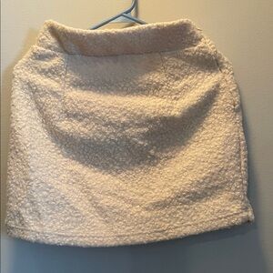 Fashion Nova Textured Cream Mini Skirt